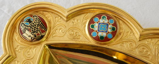 French antique solid silver gilt Gothic Chapel Set